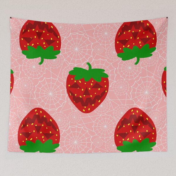 Item preview, halloween strawberry rockabilly pink spiderweb  designed and sold by Gossip Rag.