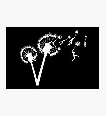 Dandylion Flight - white silhouette Photographic Print