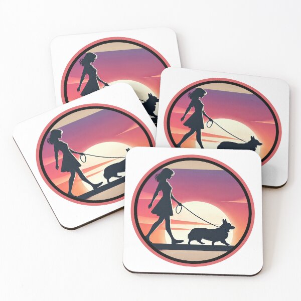Item preview, Woman Walking Corgi Silhouette designed and sold by Porosenok.