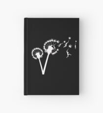 Dandylion Flight - white silhouette Hardcover Journal