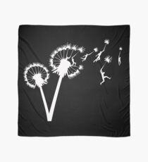 Dandylion Flight - white silhouette Scarf