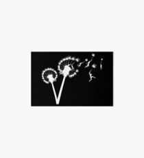 Dandylion Flight - white silhouette Art Board