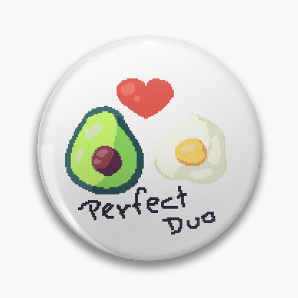 Item preview, Pixel art of avocado with fried egg and a perfect duo heart designed and sold by ZerpaGiovanna.
