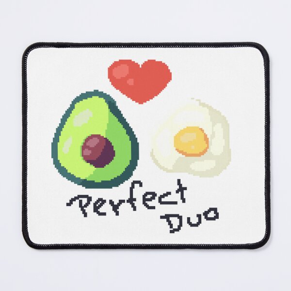 Item preview, Pixel art of avocado with fried egg and a perfect duo heart designed and sold by ZerpaGiovanna.