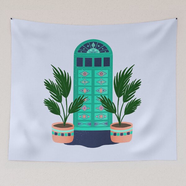 Item preview, Turquoise Moroccan Door designed and sold by Home Cyn Home.