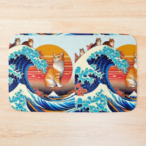 Item preview, The Great Wave off Kanagawa with cats, Mashup designed and sold by CristalleLisa.
