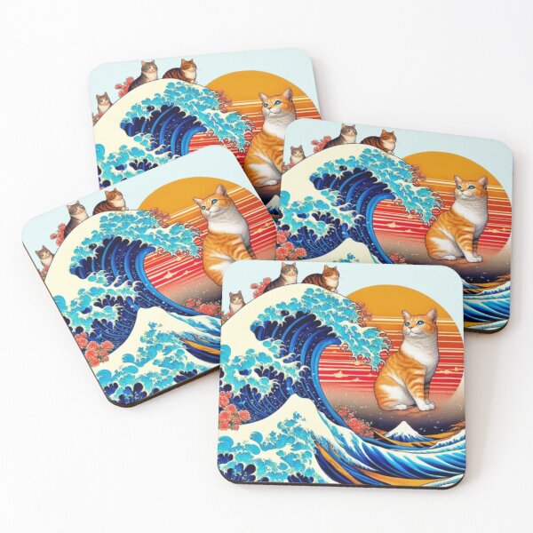 Item preview, The Great Wave off Kanagawa with cats, Mashup designed and sold by CristalleLisa.