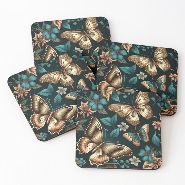 Item preview, Beautiful boho butterflies with flowers print designed and sold by dcrc.