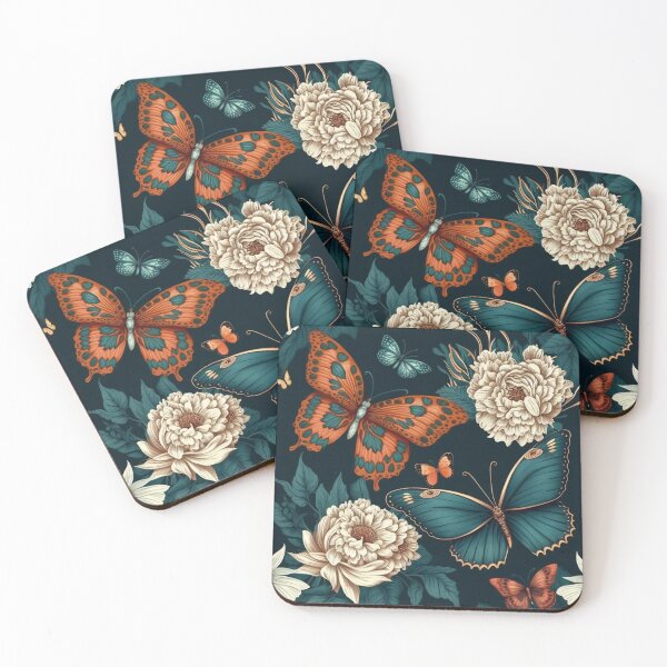 Item preview, beautiful boho butterflies with flowers print designed and sold by dcrc.