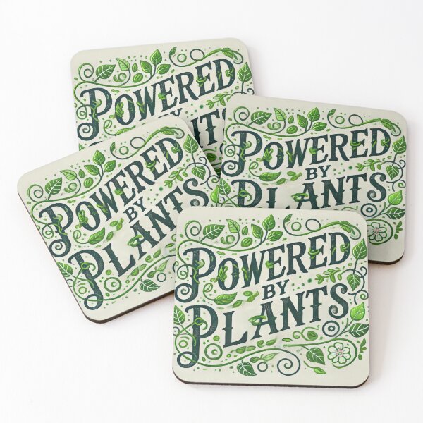 Item preview, Powered by Plants: A Lush Typography Design designed and sold by KittyKatto.