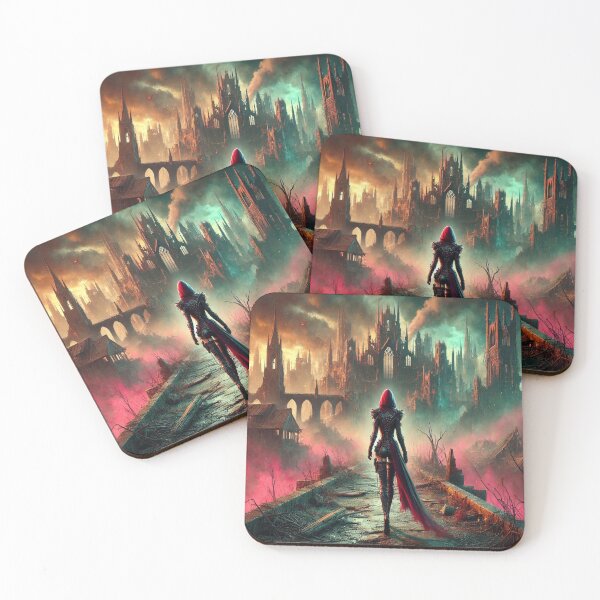 Item preview, AI generated rouge walking toward a castle, dystopian fantasy designed and sold by AI-this-is-AI.