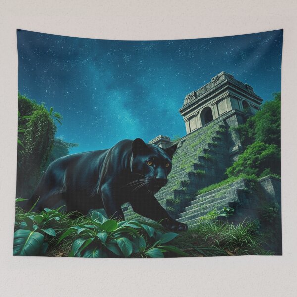 Item preview, Black Jaguar at Mayan Temple designed and sold by Skye Ryan-Evans.