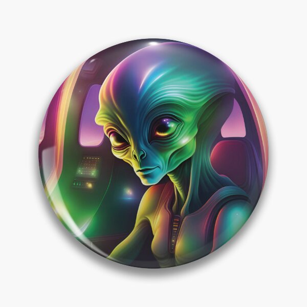 Item preview, Vibrant Neon Reminiscing Alien designed and sold by NeonDreamsBlkTs.