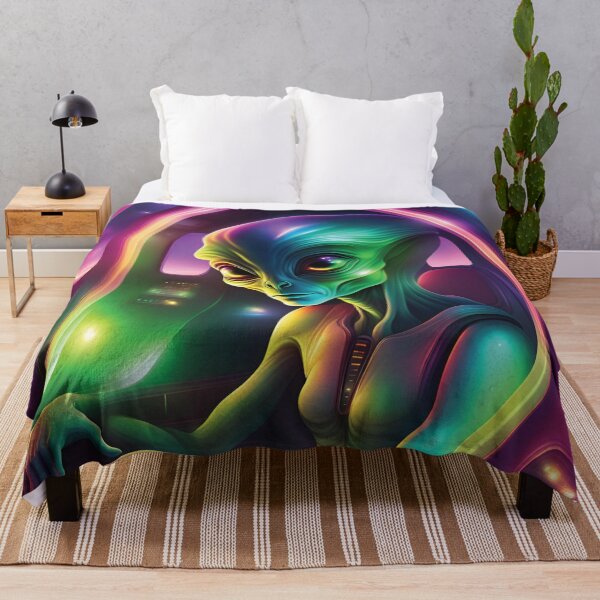 Item preview, Vibrant Neon Reminiscing Alien designed and sold by NeonDreamsBlkTs.