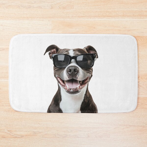 Item preview, Funny cool Black Pitbull Dog wearing sunglasses designed and sold by LazyOwlStore.