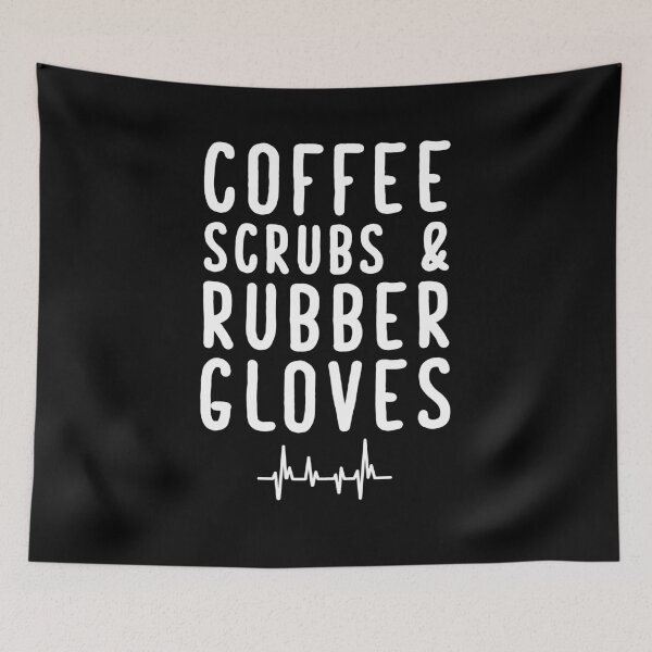 Item preview, Coffee Scrubs and rubber Gloves - Proud Nurse designed and sold by Captain Mood.