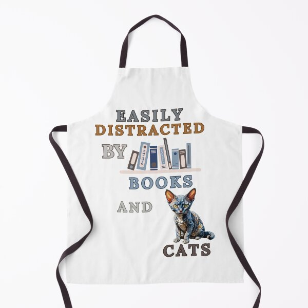 Item preview, Easily Distracted By Books And Cats - Devon Rex cat designed and sold by Wiss2Arts.
