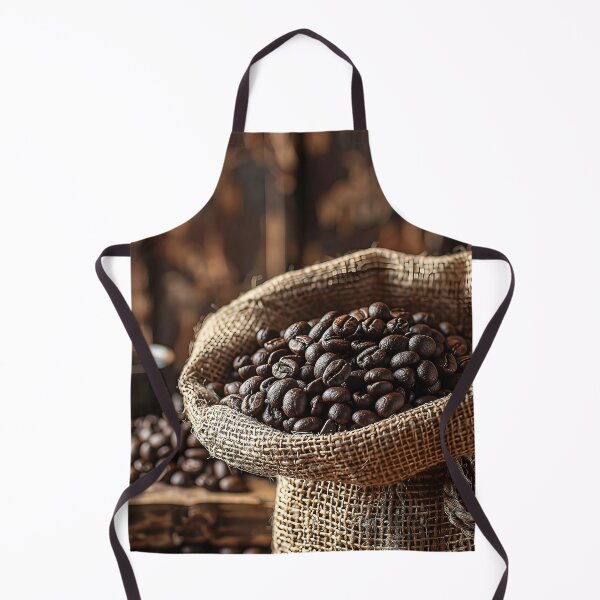 Item preview, Freshly Roasted Coffee Beans in Burlap Sack on Rustic Wooden. designed and sold by CheerForGoods.