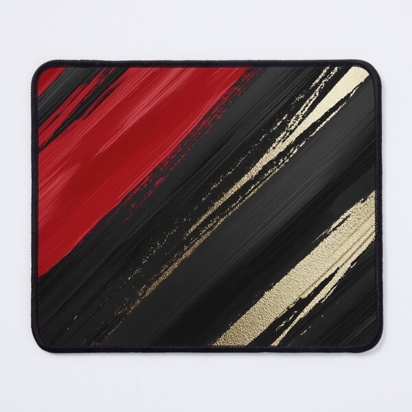 Item preview, Bold Abstract Brush Stroke Wallpaper in Black Red and Gold designed and sold by GoldenTealArts.