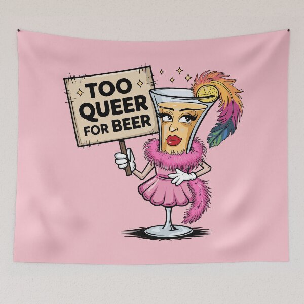 Item preview, Copa de cóctel "Too Queer for Beer" (demasiado queer para la cerveza): regalo divertido para la comunidad LGBTQ+ designed and sold by JPees.