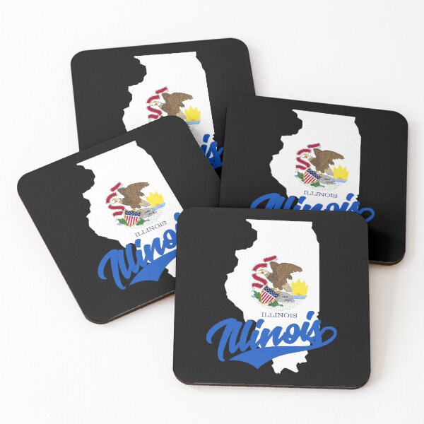 Item preview, Illinois State Map And Flag designed and sold by aussieexplore.