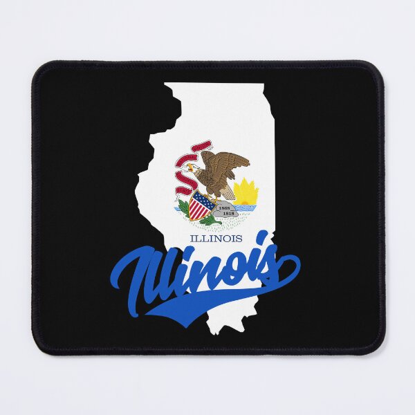Item preview, Illinois State Map And Flag designed and sold by aussieexplore.