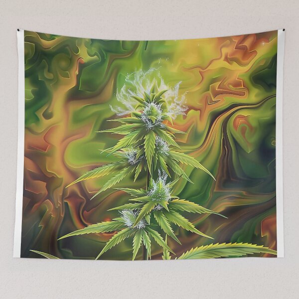 Item preview, Stunning K Macro Photograph of a Dense and Vibrant Cannabis Plant. designed and sold by CheerForGoods.