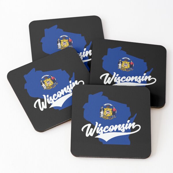 Item preview, Wisconsin State Map And Flag designed and sold by aussieexplore.