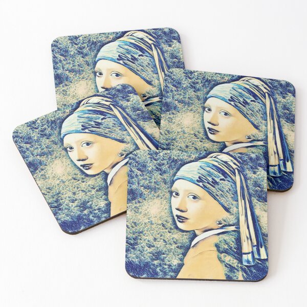Item preview, Girl with a Pearl Earring and The Great Wave off Kanagawa Mashup designed and sold by CristalleLisa.