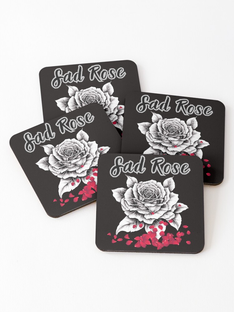 Thumbnail 1 of 5, Coasters (Set of 4), SAD ROSE designed and sold by Tadeusz1.