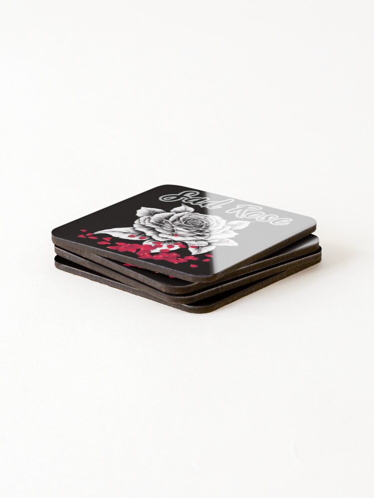 Thumbnail 4 of 5, Coasters (Set of 4), SAD ROSE designed and sold by Tadeusz1.