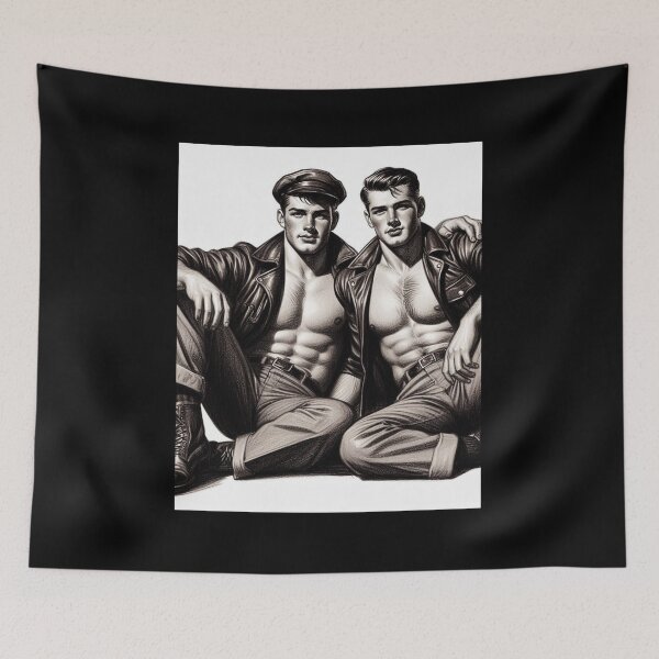 Item preview, 1940 One Of The Boys Tom of Finland Tribute Leather Bikers Pride Graphic Design designed and sold by ItsAKinkThing.