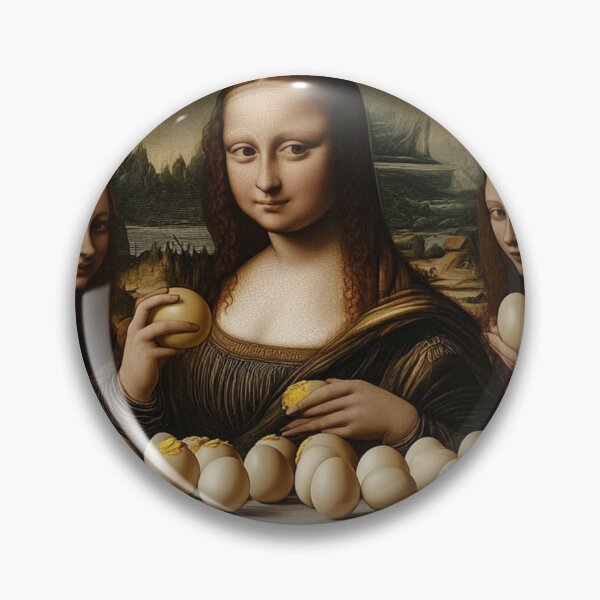 Item preview, Mona Lisa ganando un concurso de comer huevos rellenos designed and sold by Inventobot.