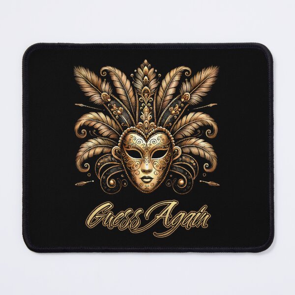 Item preview, Guess Again A Glimmering Golden Mask Amidst The Black Carnival Night. designed and sold by SplashTastic.