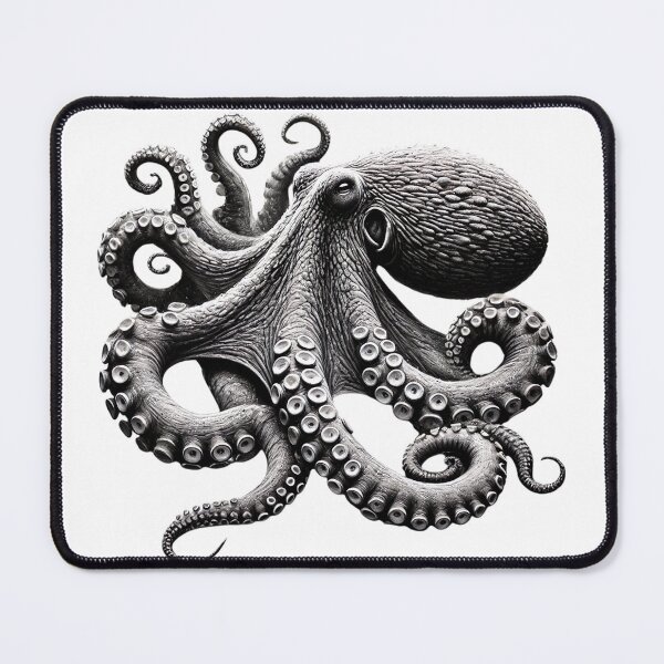 Item preview, Charcoal etched octopus  designed and sold by AiArtestry.