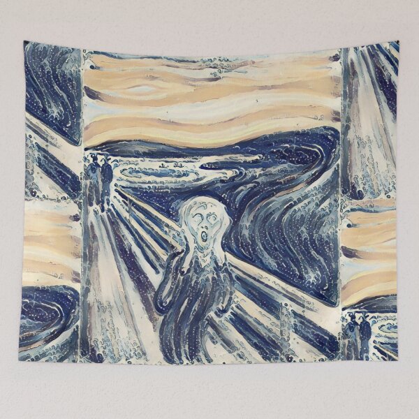 Item preview, Mashup of The Great Wave off Kanagawa and The Scream. Two famous paintings. designed and sold by CristalleLisa.