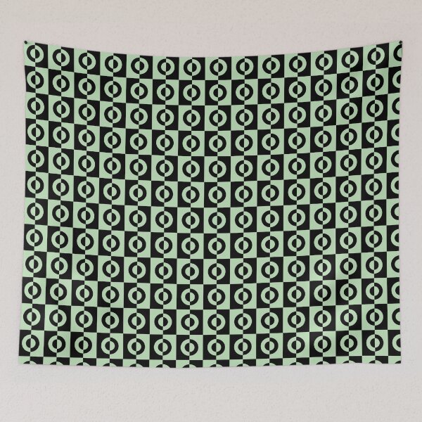 Item preview, Sage Green and Black Geometric Pattern designed and sold by PatternsDelight.