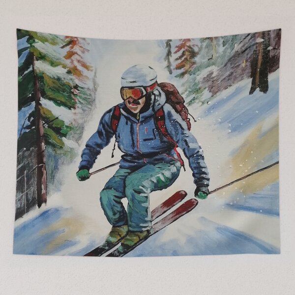 Item preview, skier, mountaineer, athlete designed and sold by DonnaBlankaArt.