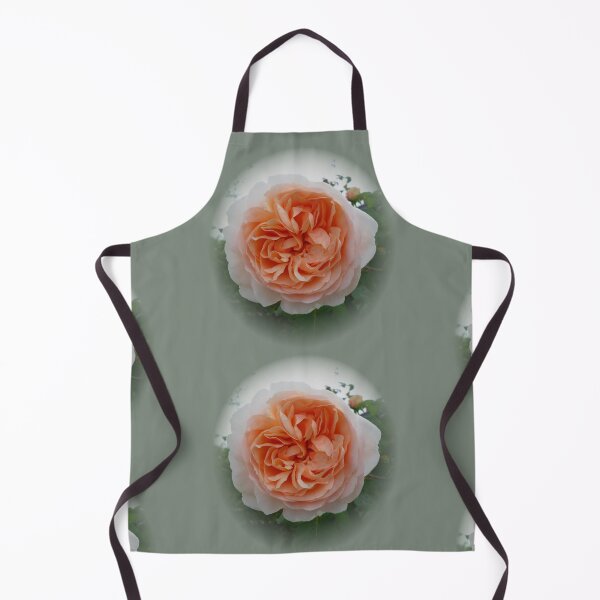 Item preview, Apricot Rose with Soft Green-Gray Vignette designed and sold by KeksWorkroom.
