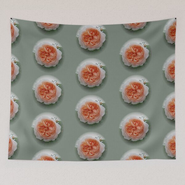 Item preview, Apricot Rose with Soft Green-Gray Vignette designed and sold by KeksWorkroom.