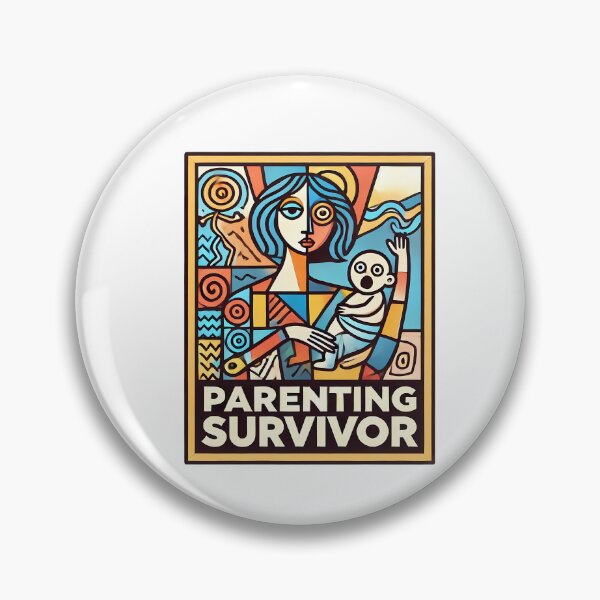 Item preview, Parenting Survivor – Minimalist Cubism Art T-Shirt designed and sold by OzzFrequency.