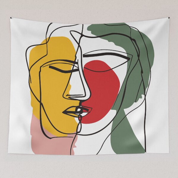 Item preview, Abstract Minimalist Face Line Art - Modern Dual Profile Wall Decor, Contemporary Art Print for Home designed and sold by House Of Roza.