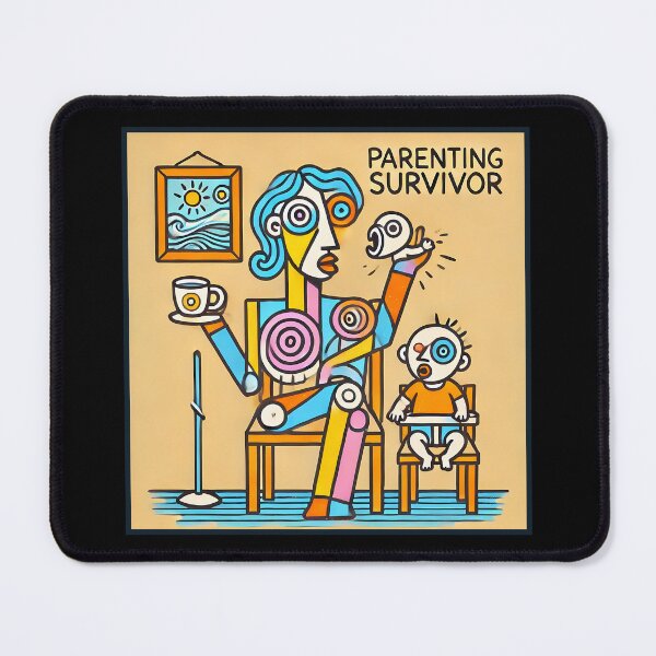 Item preview, Parenting Survivor – Minimalist Cubism Art T-Shirt designed and sold by OzzFrequency.