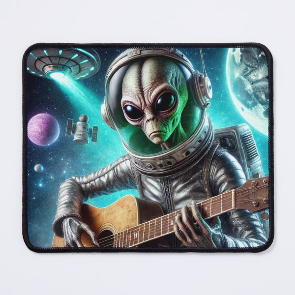 Item preview, Alien playing guitar in space designed and sold by Dogandesighn.