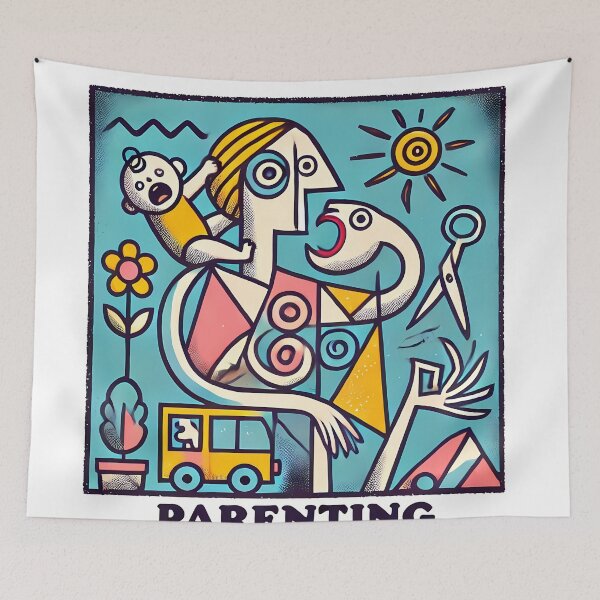Item preview, Parenting Survivor – Minimalist Cubism Art T-Shirt designed and sold by OzzFrequency.