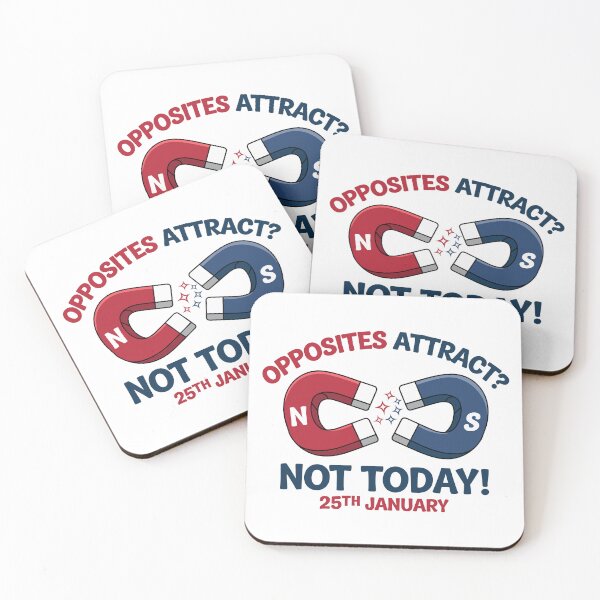 Item preview, "Opposites Attract? Not Today!" Fun Magnet Cartoon for Opposites Day designed and sold by JPees.