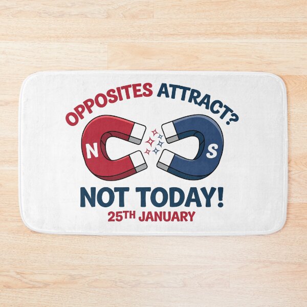 Item preview, "Opposites Attract? Not Today!" Fun Magnet Cartoon for Opposites Day designed and sold by JPees.