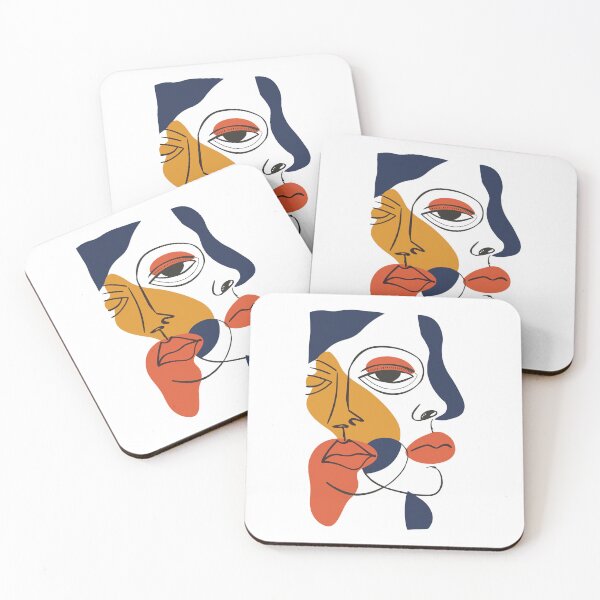 Item preview, Abstract Two Faces Line Art - Minimalist Modern Wall Decor, Dual Face Design designed and sold by House Of Roza.