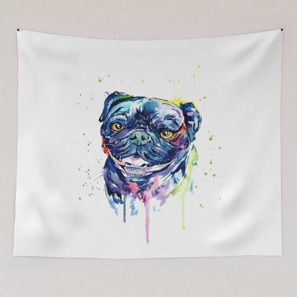 Item preview, Pug Dog Art Colourful designed and sold by doodIllustrate.