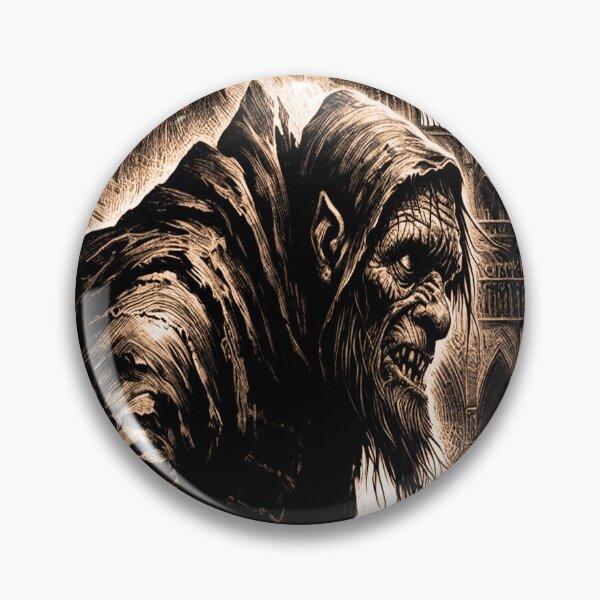 Item preview, The Hunchback of Notre Dame universal monsters alternative horror inspired original design black death doom stoner metal Goth with demons skulls skeletons and satanic Classic T-Shirt Art Print designed and sold by blackdoggdesign.